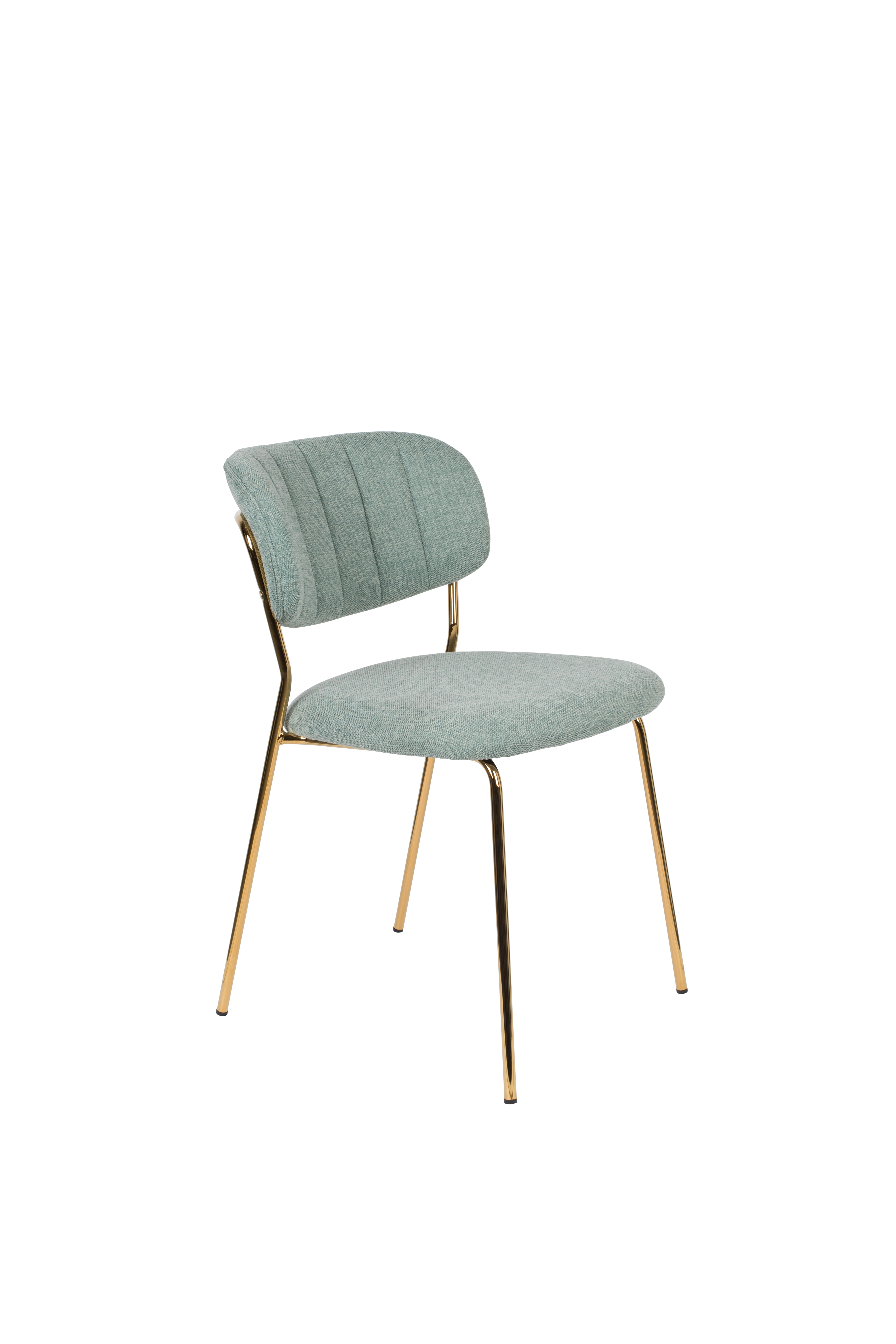 White Label Living Jolien Spisebordsstol Lysegrøn Polyester Nylon Og Guld Stål