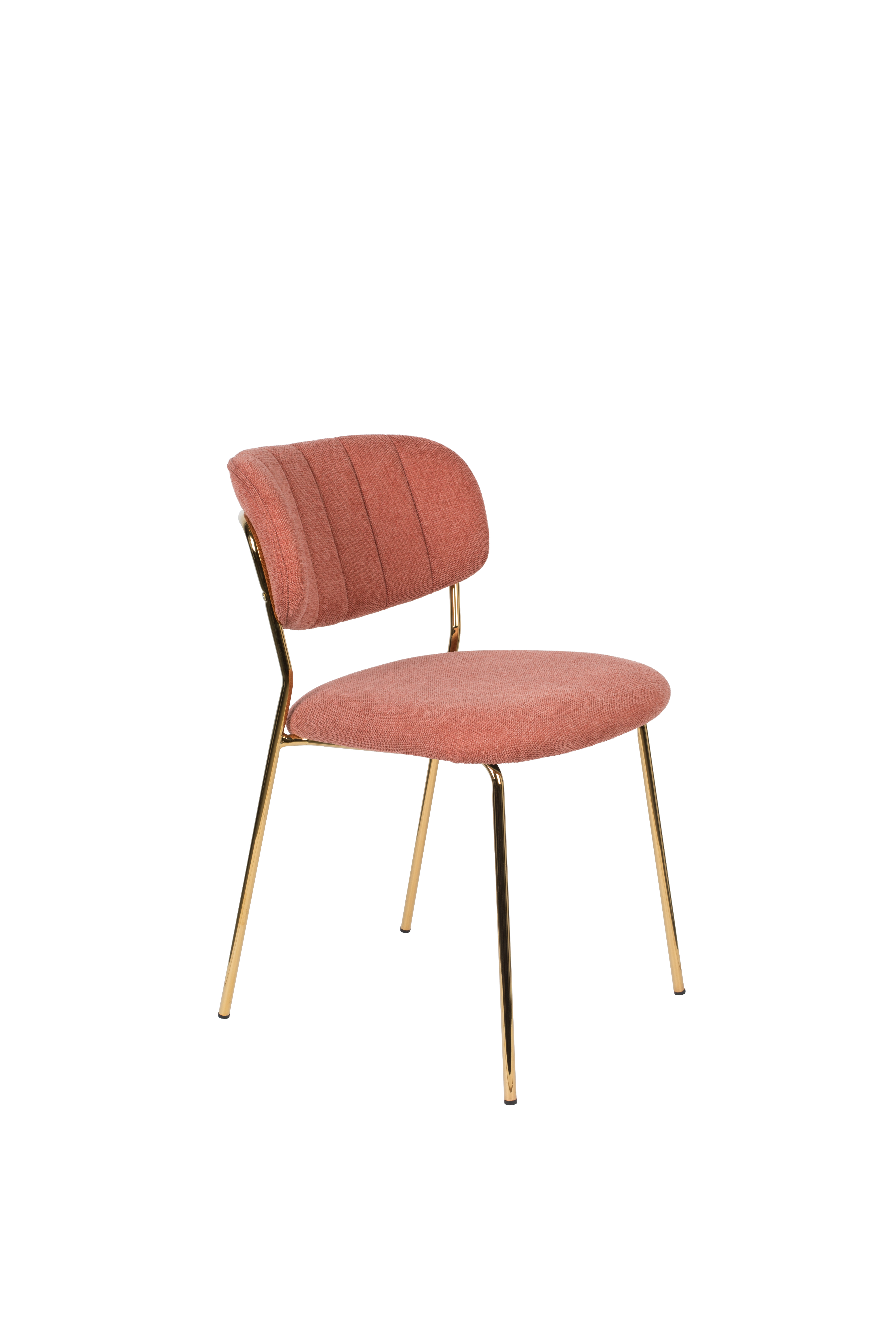 White Label Living Jolien Spisebordsstol Lyserød Polyester Nylon Og Guld Stål