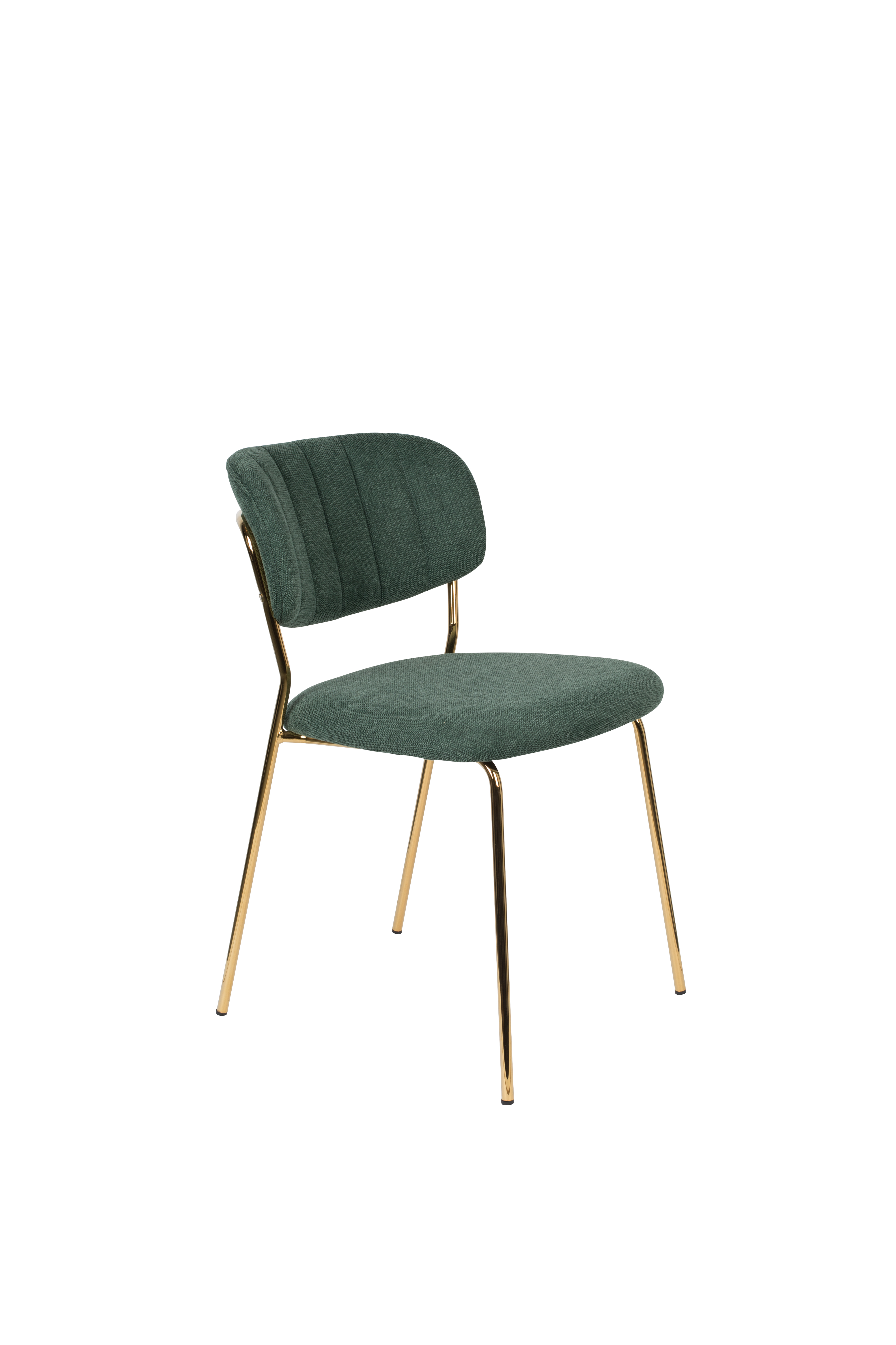 White Label Living Jolien Spisebordsstol Mørkegrøn Polyester Nylon Og Guld Stål