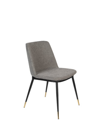White Label Living Lionel Spisebordsstol Lysegrå Polyester Nylon Og Stål