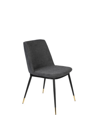 White Label Living Lionel Spisebordsstol Mørkegrå Polyester Nylon Og Stål