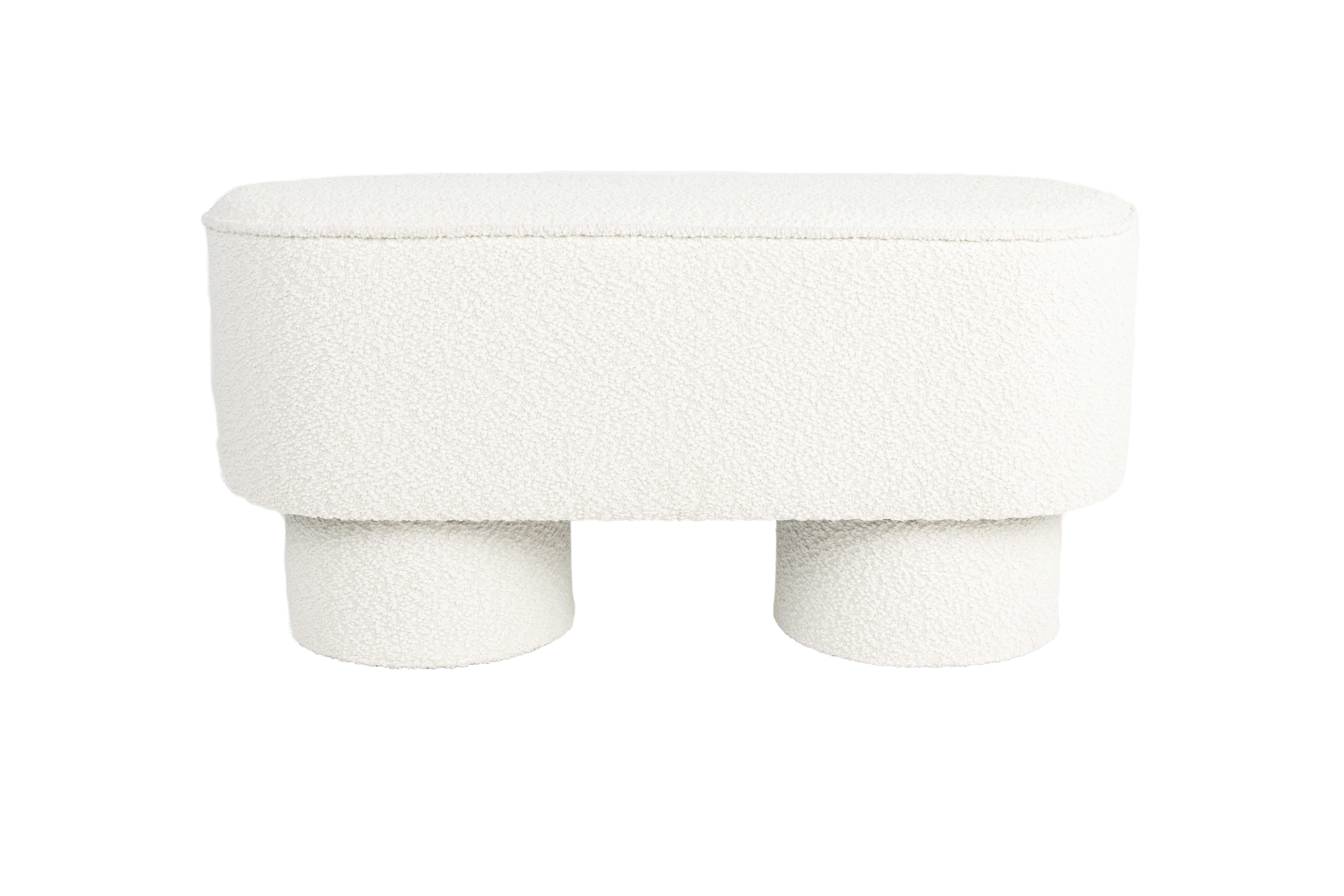 White Label Living Marcos Bænk  Oval Hvid Polyester  93x35