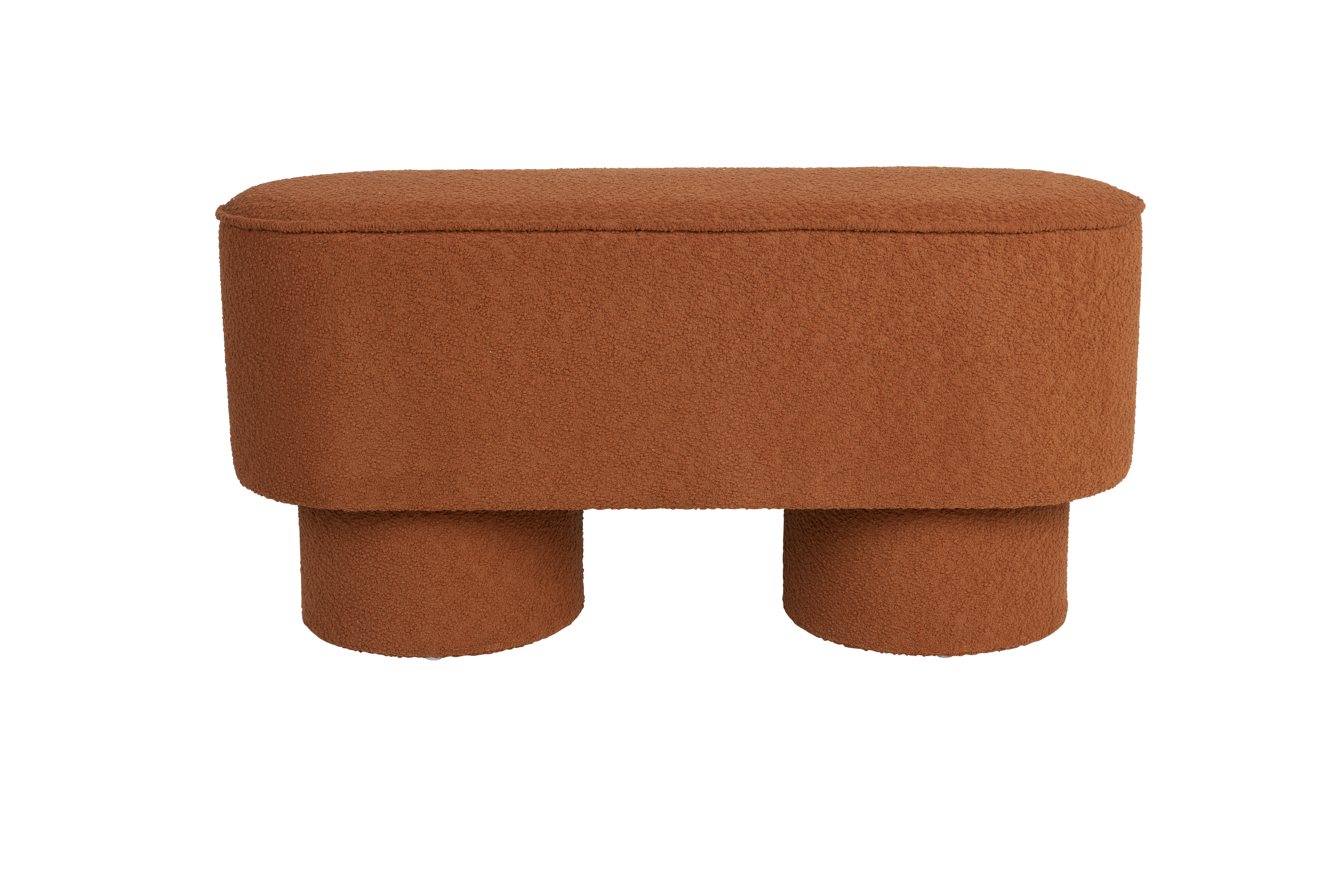 White Label Living Marcos Bænk  Oval Rødbrun Polyester  93x35