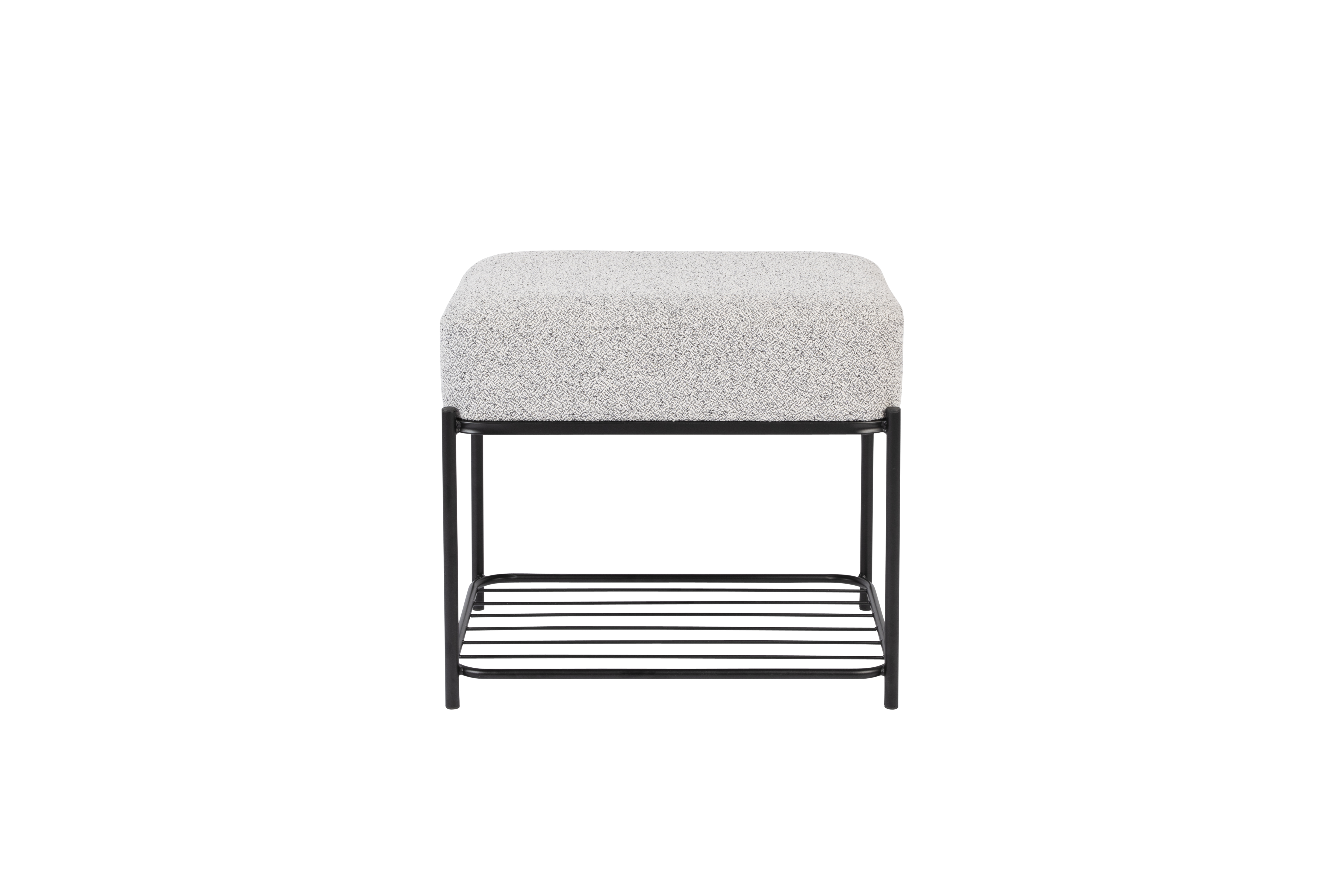 White Label Living Milou Skammel     Hylde Grå Polyester Og Jern  50x35