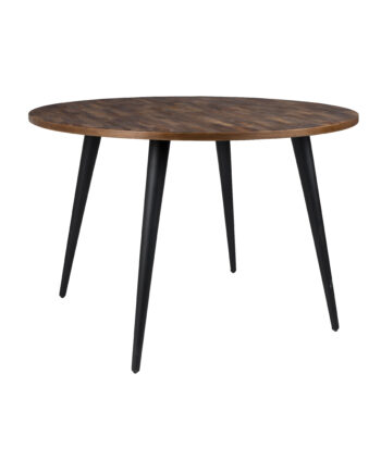 White Label Living Mo Spisebord  Rund Natur Teaktræ Og Metal  ø110