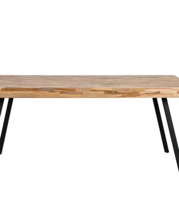 White Label Living Suri Spisebord  Rektangulær Natur Teaktræ Og Metal  180x90