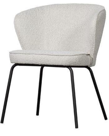 Woood Admit Spisebordsstol Natur Bouclé Polyester Og Sort Metal