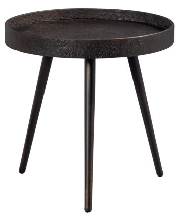 Woood Bounds Sidebord    Rund Antik Guld Krydsfinér Og Metal  ø41