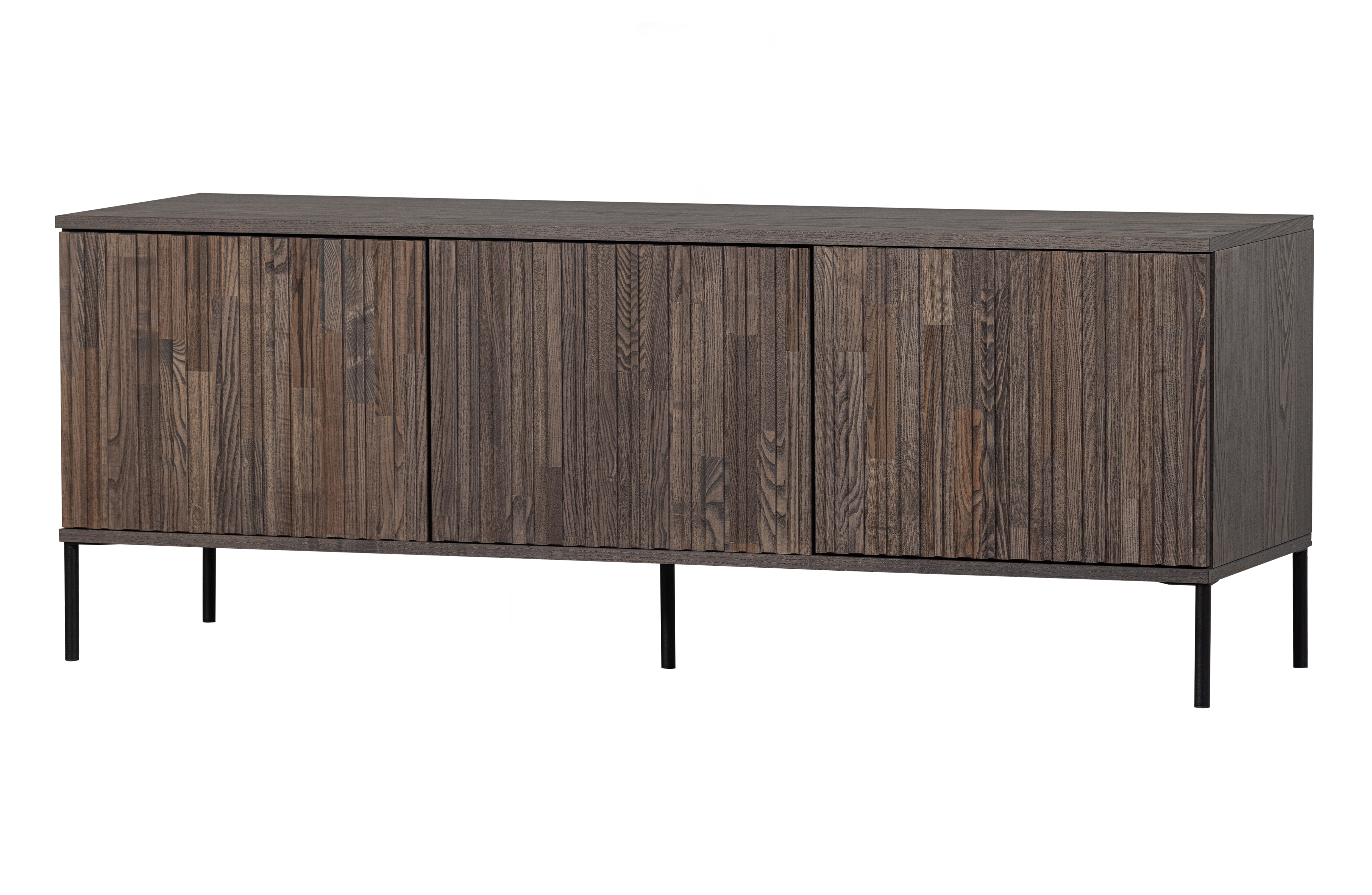 Woood Exclusive New Gravure Tv-bord       Push To Open Låger Espresso Askefinér Sort Metal   :150