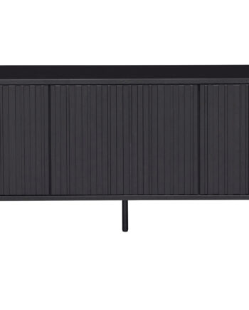 Woood Exclusive New Gravure Tv-bord       Push To Open Låger Sort Fyrretræ Og Sort Metal   :150