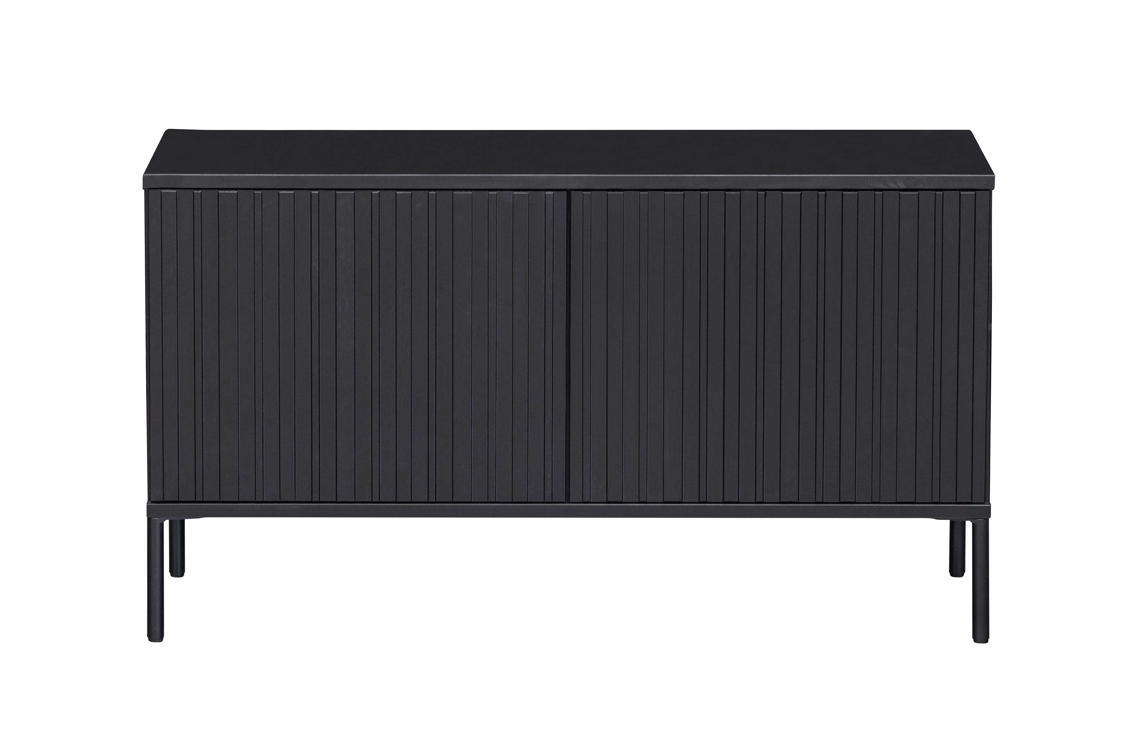 Woood Exclusive New Gravure Tv-bord       Push To Open Låger Sort Fyrretræ Og Sort Metal   :100
