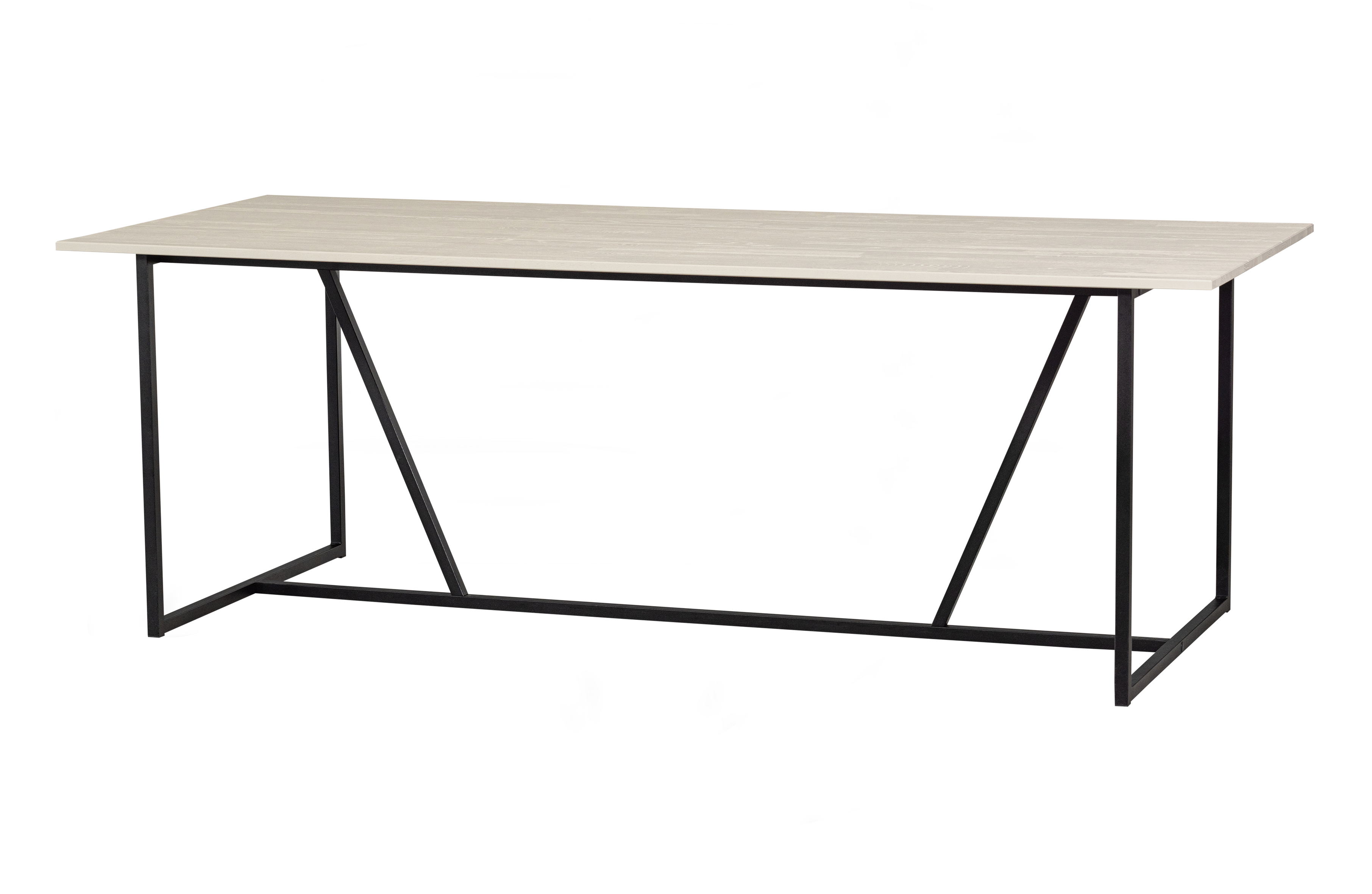 Woood Exclusive Silas Spisebord  Rektangulær Dust  Grå Sand  Børstet Asketræ Og Metal  220x90