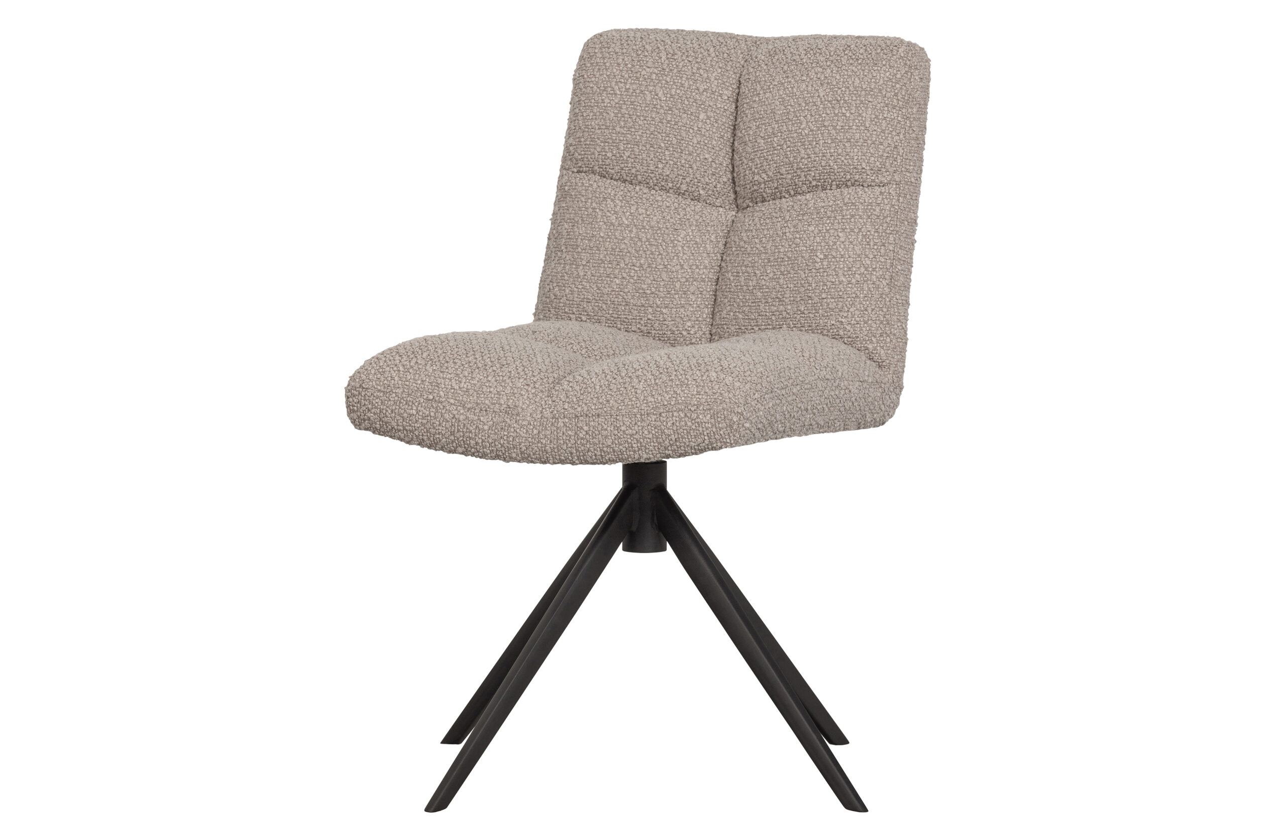 Woood Exclusive Vinny Spisebordsstol Drejelig Sand Bouclé Polyester Og Sort Metal