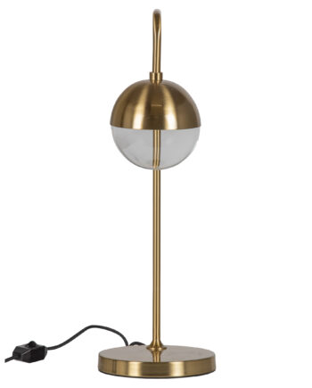 Woood Globular Bordlampe Glas Og Antik Messing Metal