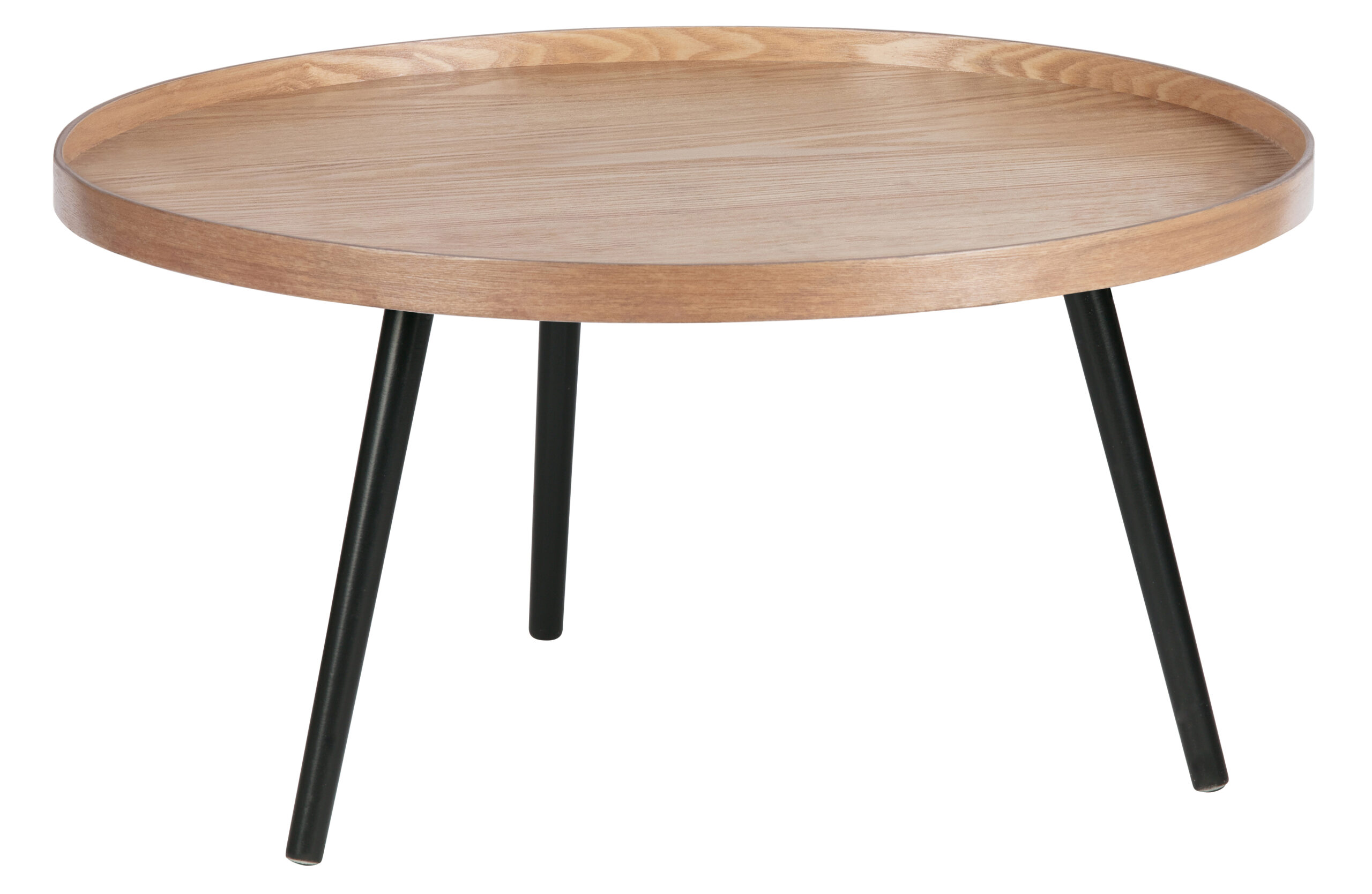 Woood Mesa Sidebord Rund Natur Mdf Og Sort Fyrretræ ø78
