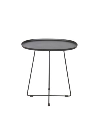 Woood Otis Sidebord  Til Brug Inde Og Ude  Oval Sort Metal  43x51