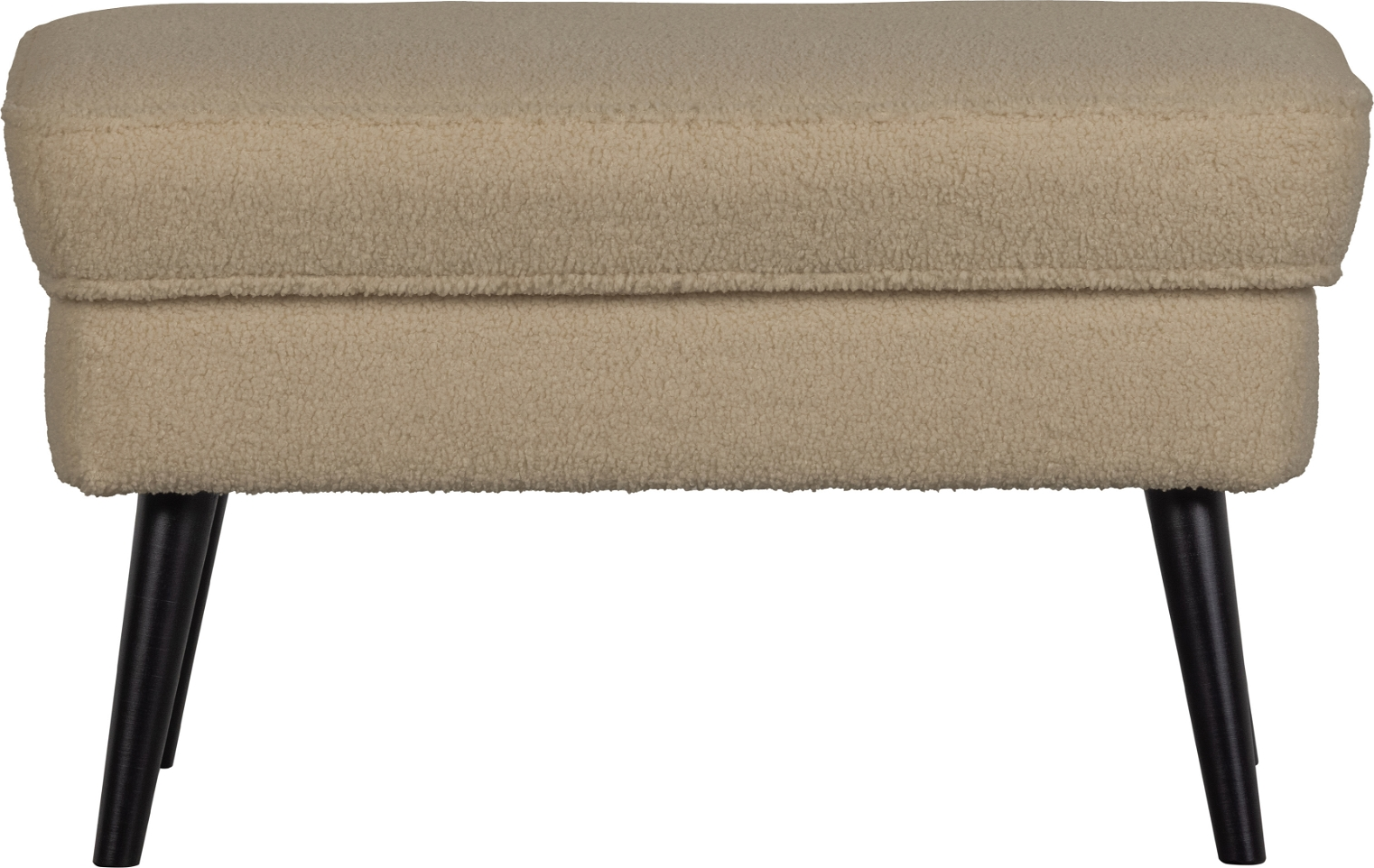 Woood Rocco Fodskammel   Sand Polyester Teddystof Med Fsc-certificeret Bøgetræ H47ã B51ã L77
