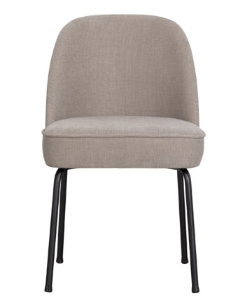 Woood Vogue Spisebordsstol Sand Polyester Viskose Stof Og Sort Metal