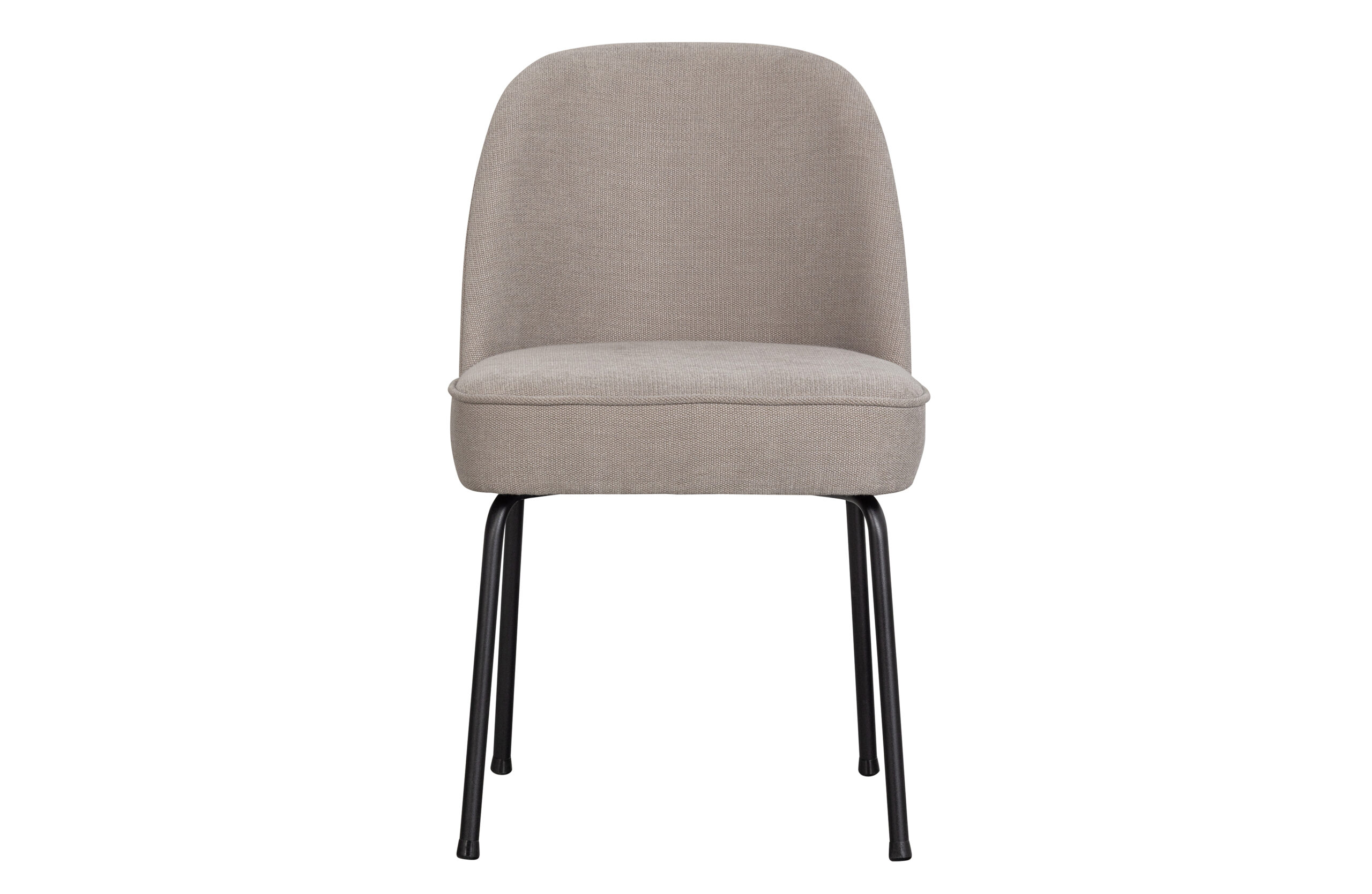 Woood Vogue Spisebordsstol Sand Polyester Viskose Stof Og Sort Metal