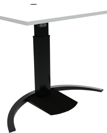 Zennord Ergotable Justerbart Enkeltben Hæve- Sænkebord 68-120 Cm Mfc Hvid Bordplade Sort Stel
