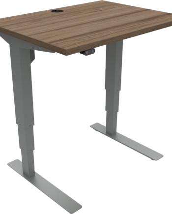 Zennord Versastand To-bens Hæve-sænkebord Firkantet Justerbart 57-122 Cm 80x60 Cm Mørk Natur Sølv