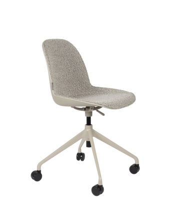 Zuiver Albert Kuip Kontorstol     Hjul Taupe Polyester Og Taupe Aluminium