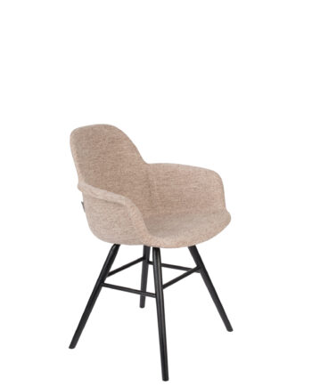 Zuiver Albert Kuip Soft Lænestol     Armlæn Beige Polyester Og Sort Asketræ