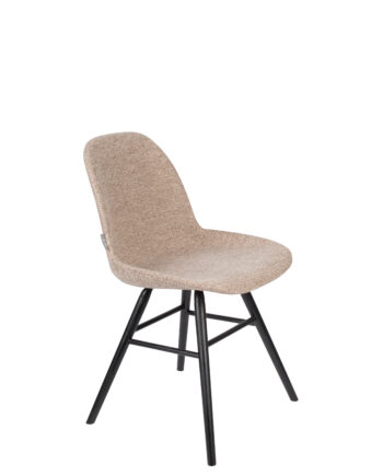 Zuiver Albert Kuip Soft Spisebordsstol Beige Polyester Og Sort Asketræ