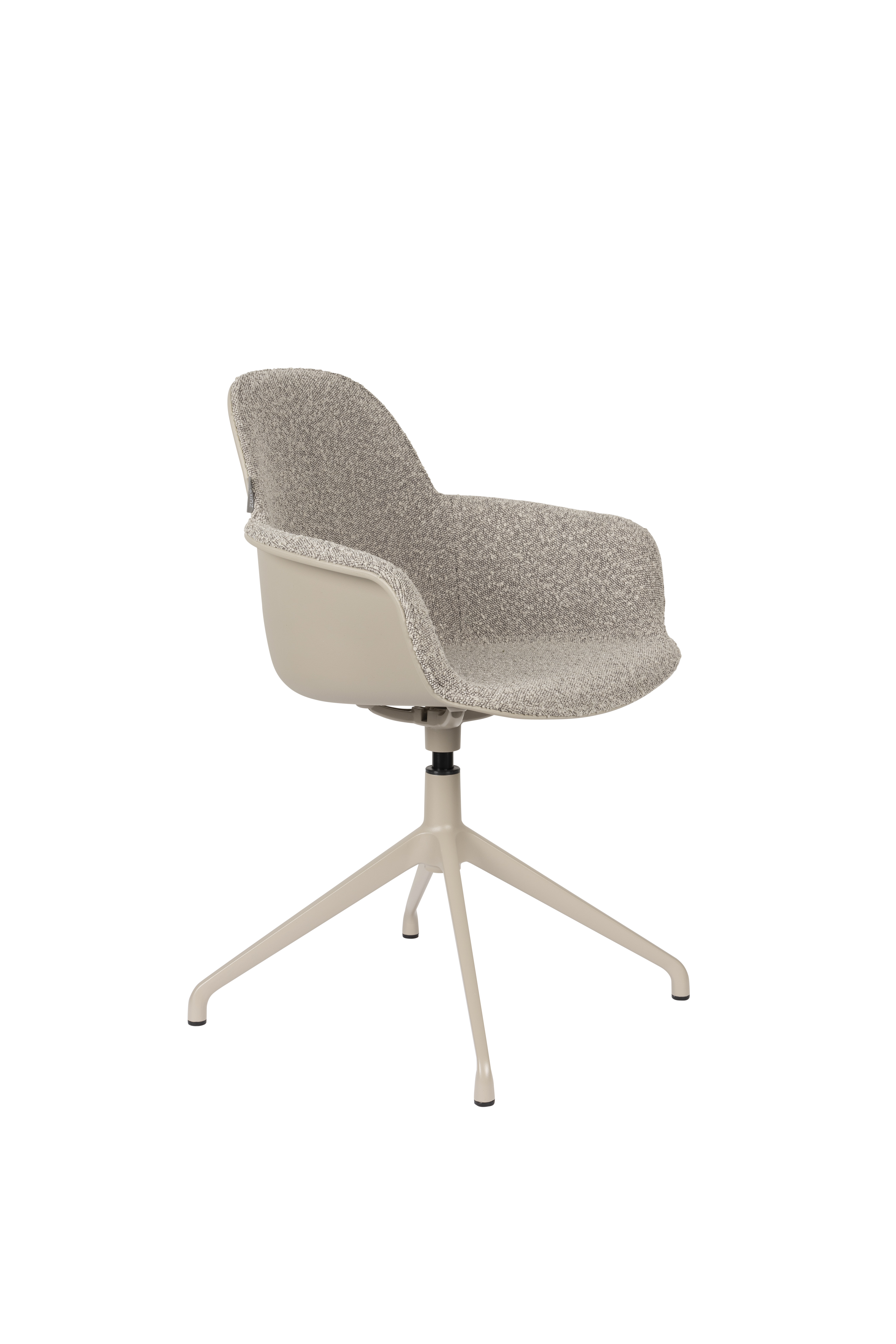 Zuiver Albert Kuip Spisebordsstol     Armlæn Og Drejefunktion Taupe Polyester Og Taupe Aluminium