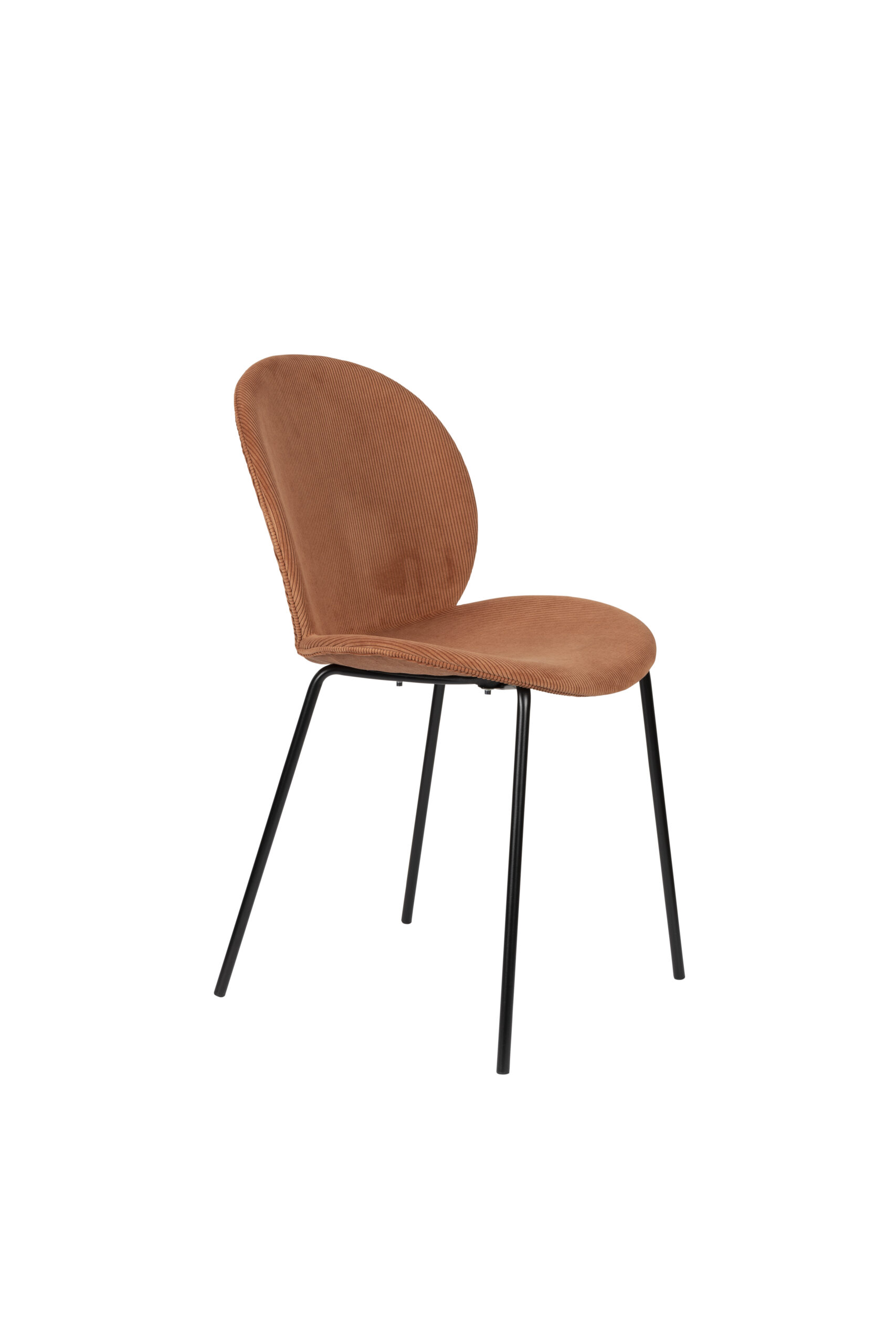 Zuiver Bonnet Spisebordsstol Terracotta Fløjl Stof Og Sort Metal