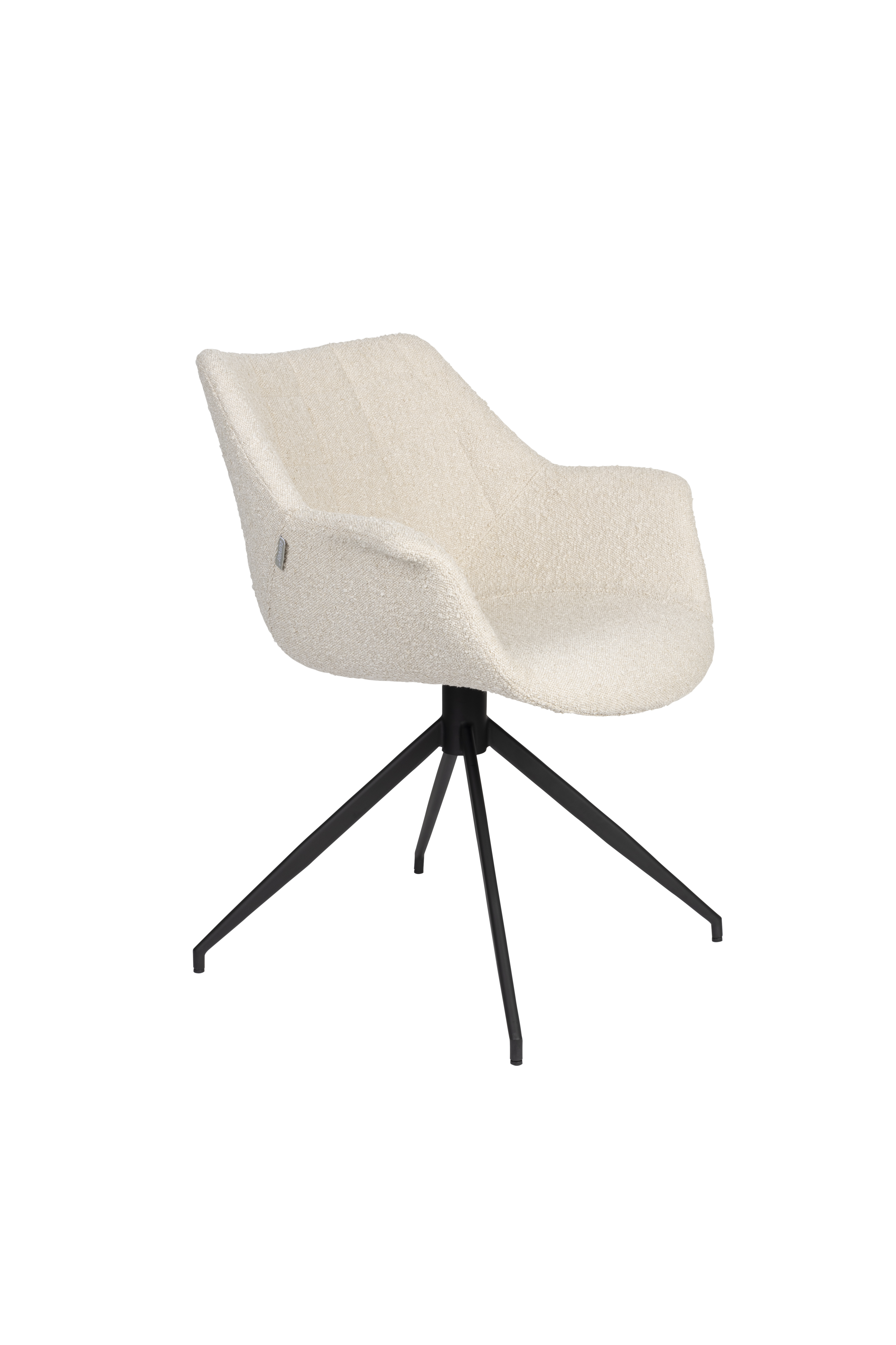 Zuiver Doulton Swivel Drejestol     Armlæn Natur Polyakryl Polyester Og Sort Stål