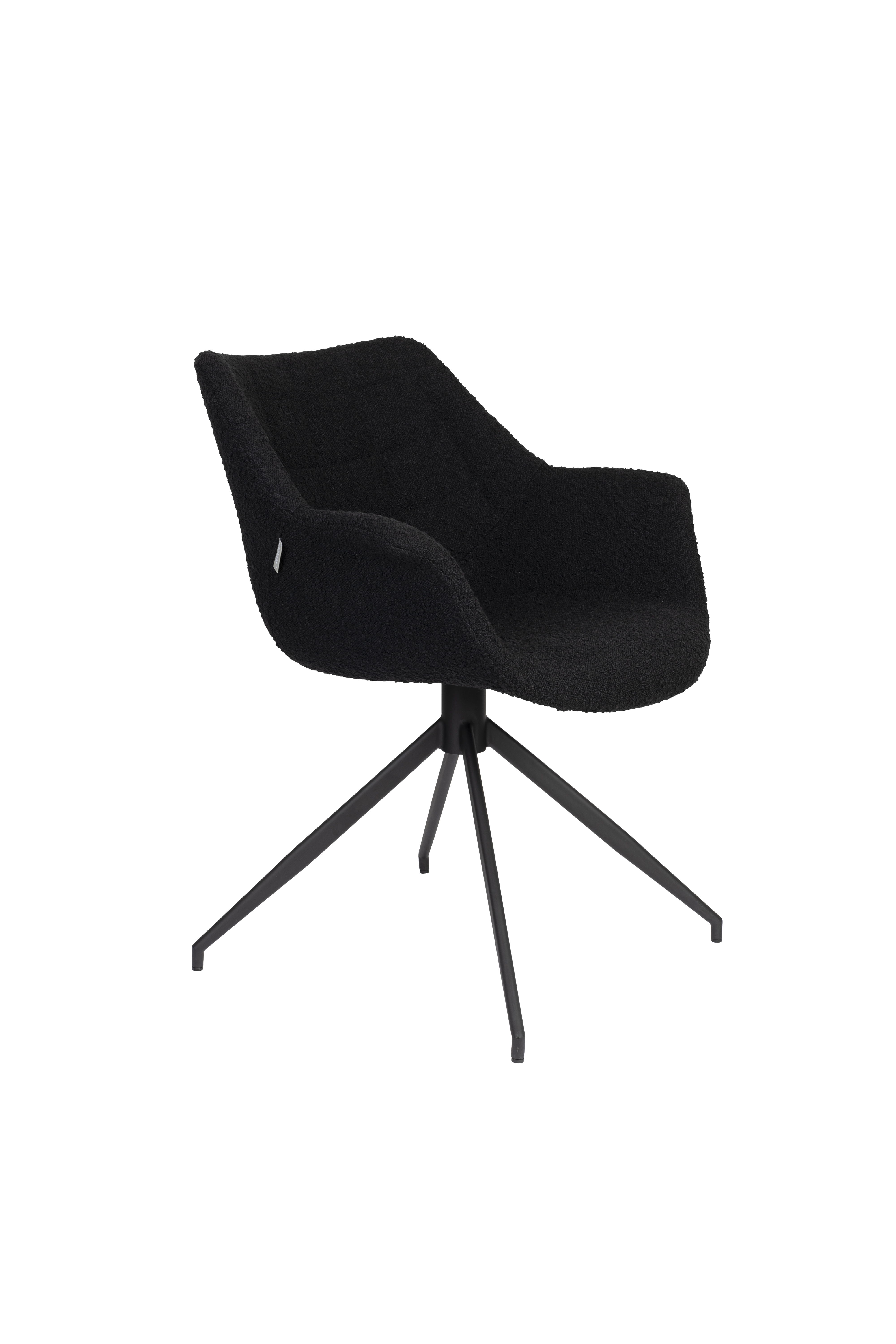 Zuiver Doulton Swivel Drejestol     Armlæn Sort Polyakryl Polyester Og Sort Stål