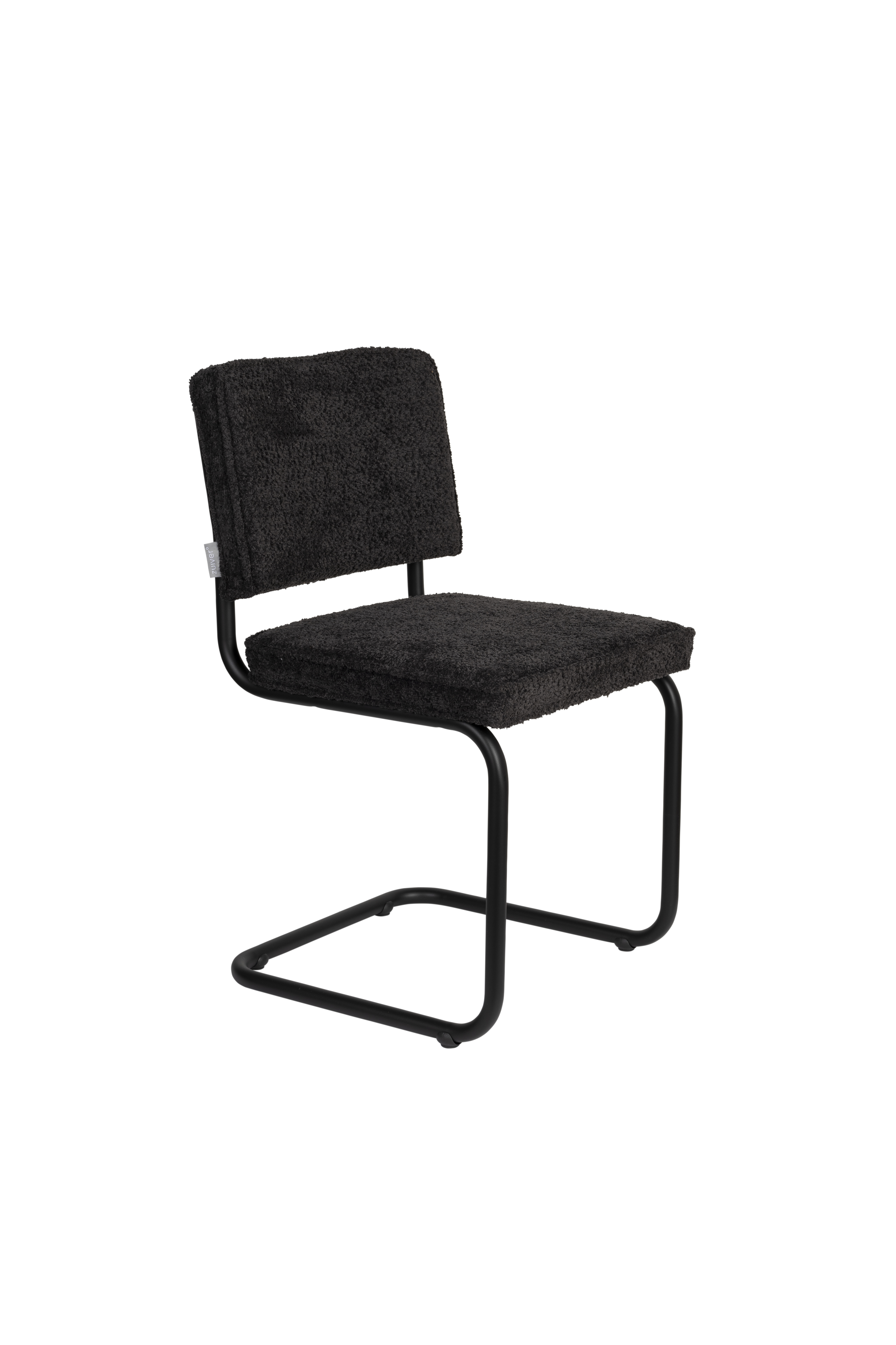 Zuiver Ridge Soft Spisebordsstol Sort Polyester Nylon Og Sort Krom