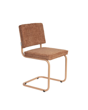 Zuiver Ridge Soft Spisebordsstol Terracotta Polyester Nylon Og Orange Krom