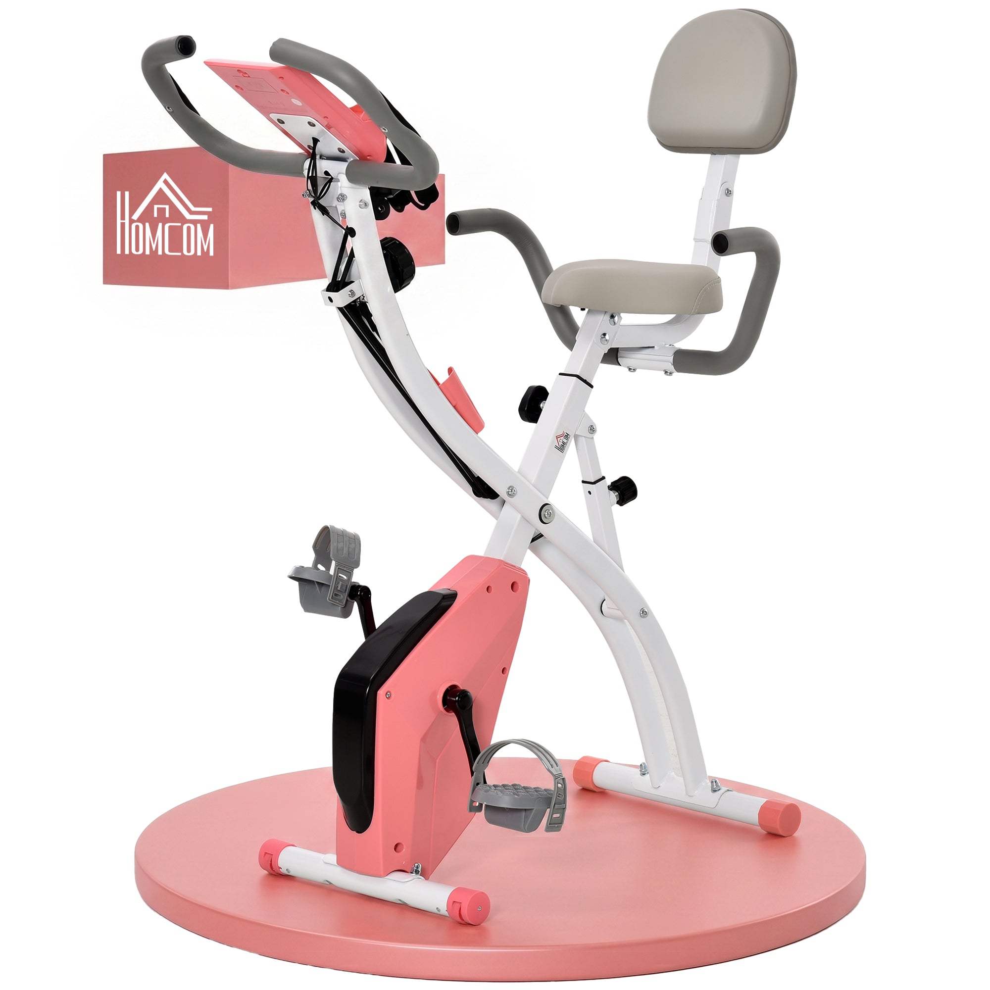- - Motionscykel Med Lcd-display Justerbar Pulsmåler Sæde Og Hjul Foldbar Motionscykel Med Niveauer Af Magnetisk Modstand Spændekabel Og Stålstel