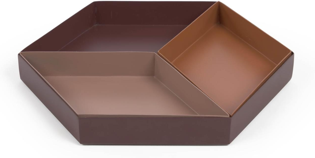 -pak Dekorative Metalbakker Kave Home Elides Multifarvet Geometrisk Design Pladsbesparende Til Skrivebord Og Borddekoration