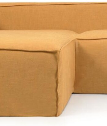 -personers Chaiselong-sofa Venstrevendt Kave Home Blok Sennepsgul 240x174 Cm