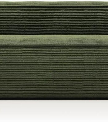 -personers Polstret Sofa Kave Home Blok Corduroy Grøn