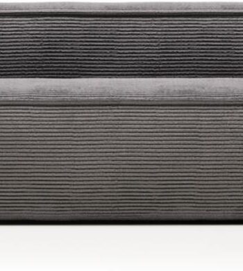 -personers Sofa Kave Home Blok Grå Corduroy Polstret Stof 240x100x69 Cm