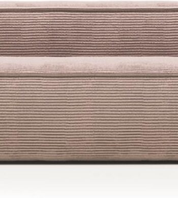 -personers Sofa Kave Home Blok Lyserød Velour Nordisk Vintage 210x100x69 Cm