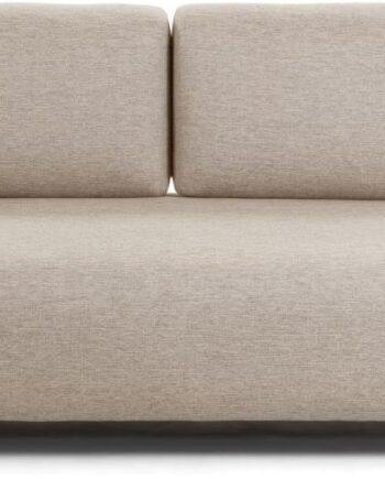 -personers Sofa Kave Home Compo Beige Polstret Stof Nordisk Design Med Integreret Sidebakke Bæredygtig Eu-fremstillet