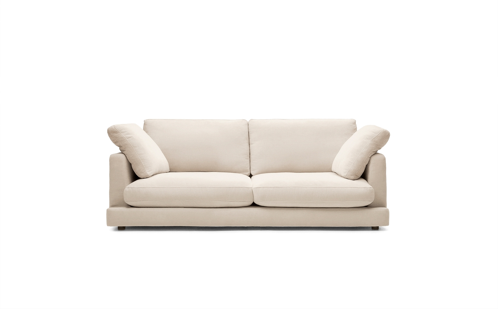 -personers Sofa Kave Home Gala Beige Polstret Chenille Mediumfast Skum Aftageligt Betræk