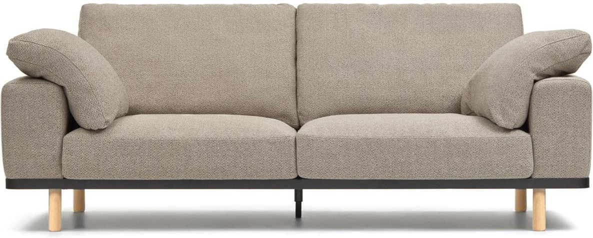 -personers Sofa Kave Home Noa Beige Natur Genbrugstekstil Aftageligt Betræk H94ã 230ã 100 Cm