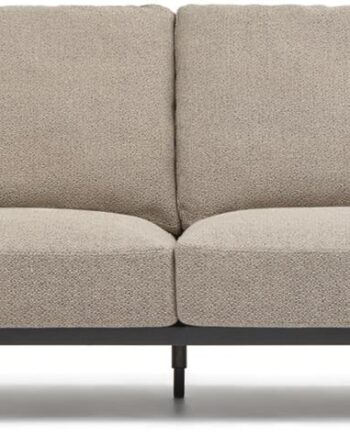 -personers Sofa Kave Home Noa Beige Sort Genbrugstekstil Med Sort Stålramme 230 Cm