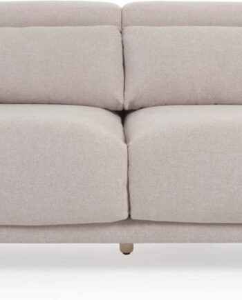 -personers Sofa Kave Home Singa Beige Nordisk Moderne Design Polstret Stof Aftagelige Puder Justerbare Nakkestøtter