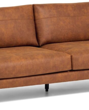 -personers Sofa Kave Home Tanya Vintage Nordisk Moderne Polstret Stof Brun 183x87x77 Cm