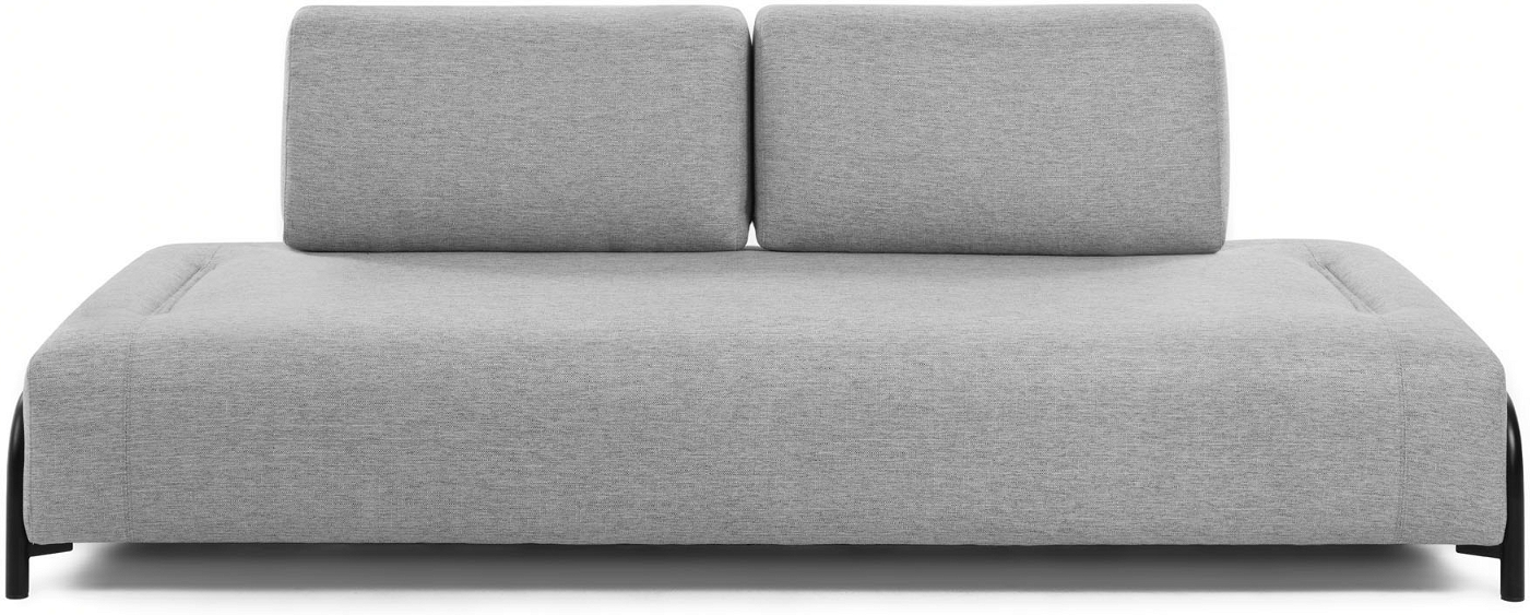 -personers Sofa Tresæder Kave Home Compo Nordic Grå Polstret Stof Uden Armlæn
