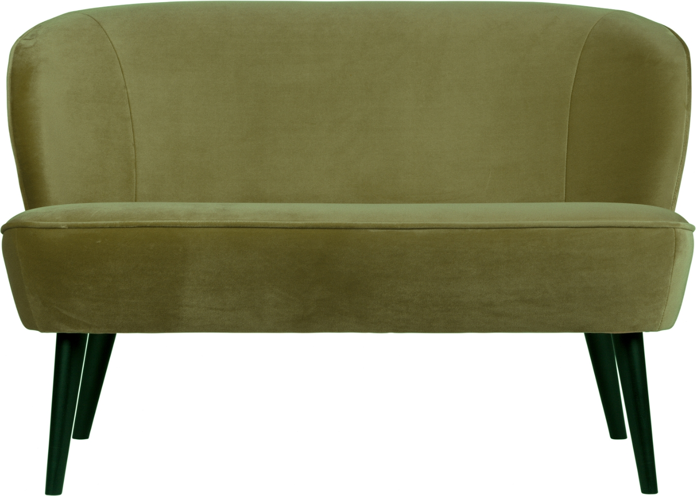 -personers Sofa Woood Sara   Grøn Fløjl  Kompakt Design H73x110x72 Cm