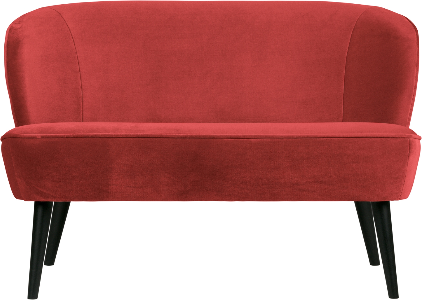 -personers Sofa Woood Sara   Rød Polyesterfløjl Velour  Fsc-certificeret Træramme   100 000 Martindale