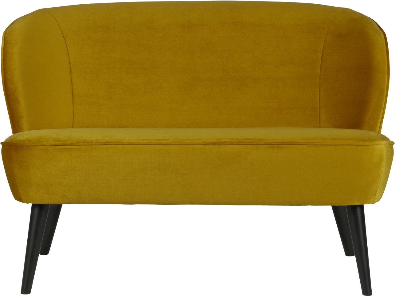 -personers Sofa Woood Sara Jarra Fløjl Gul 110x72x73 Cm